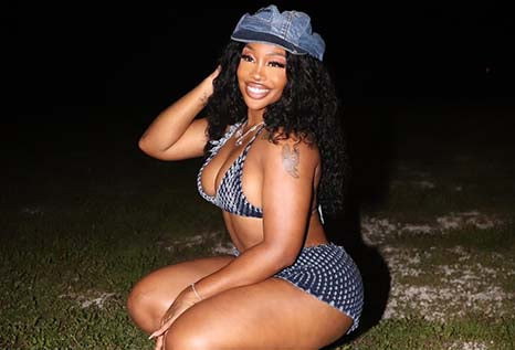 SZA in our Viper Indigo Crocodile Set