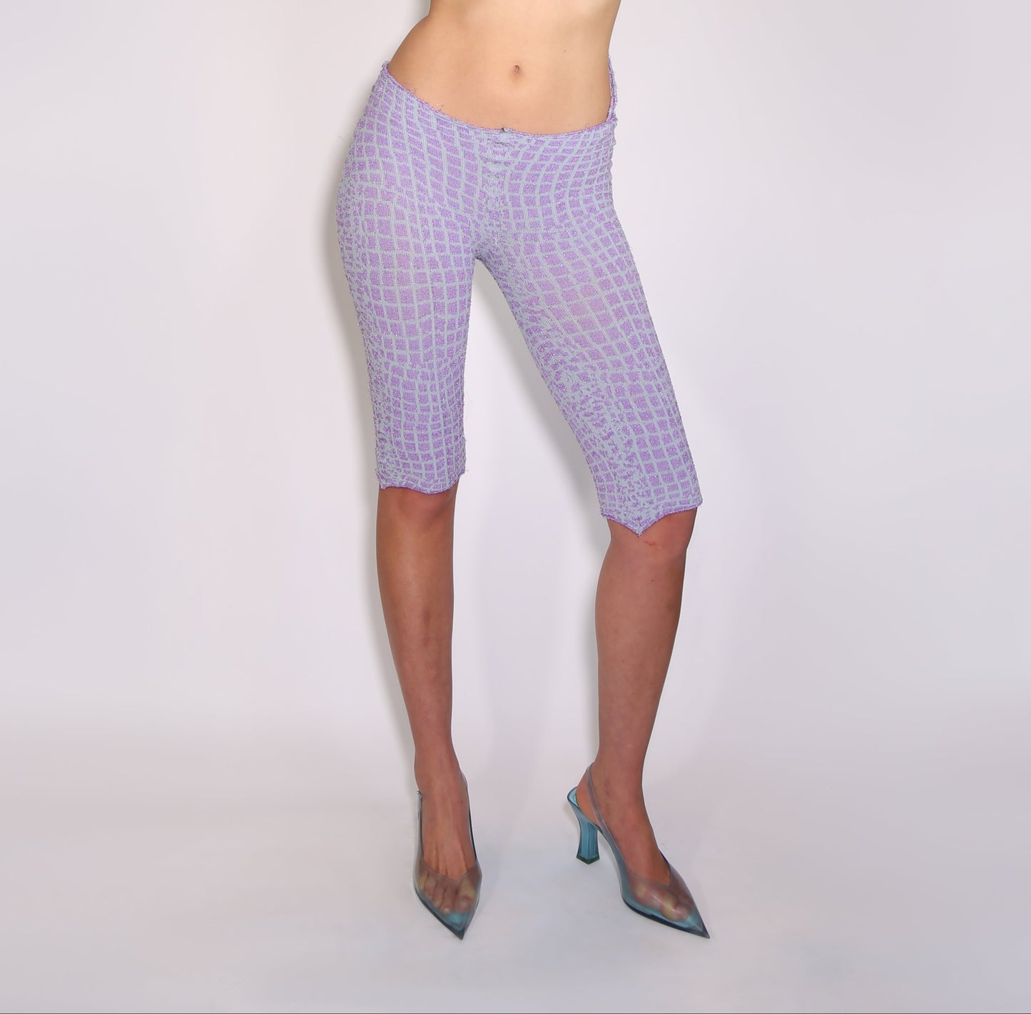 Crocodile Print Capris - Shimmer Baby Purple