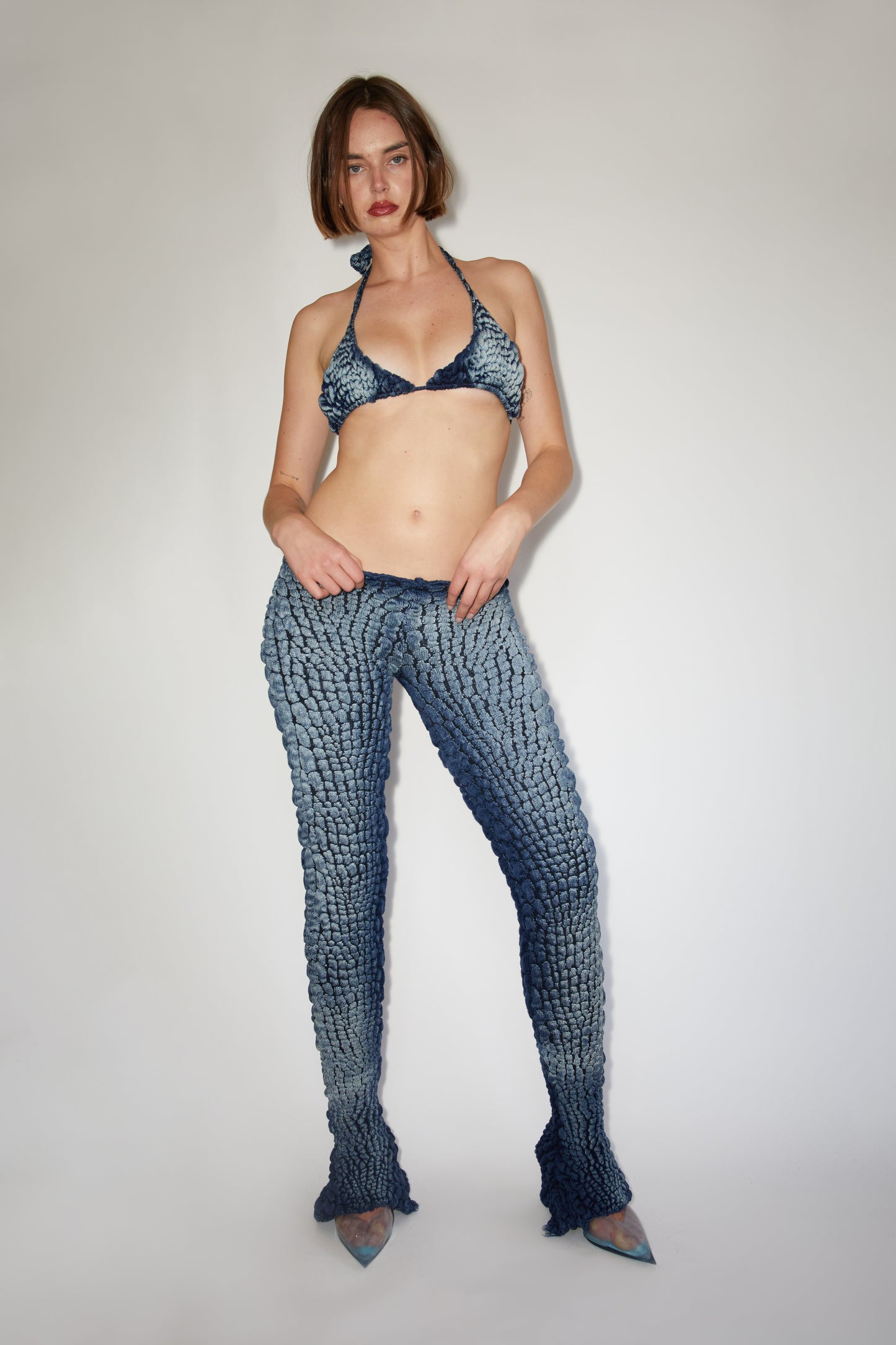 Bio Crocodile Flare Pants -- Shadow Wash
