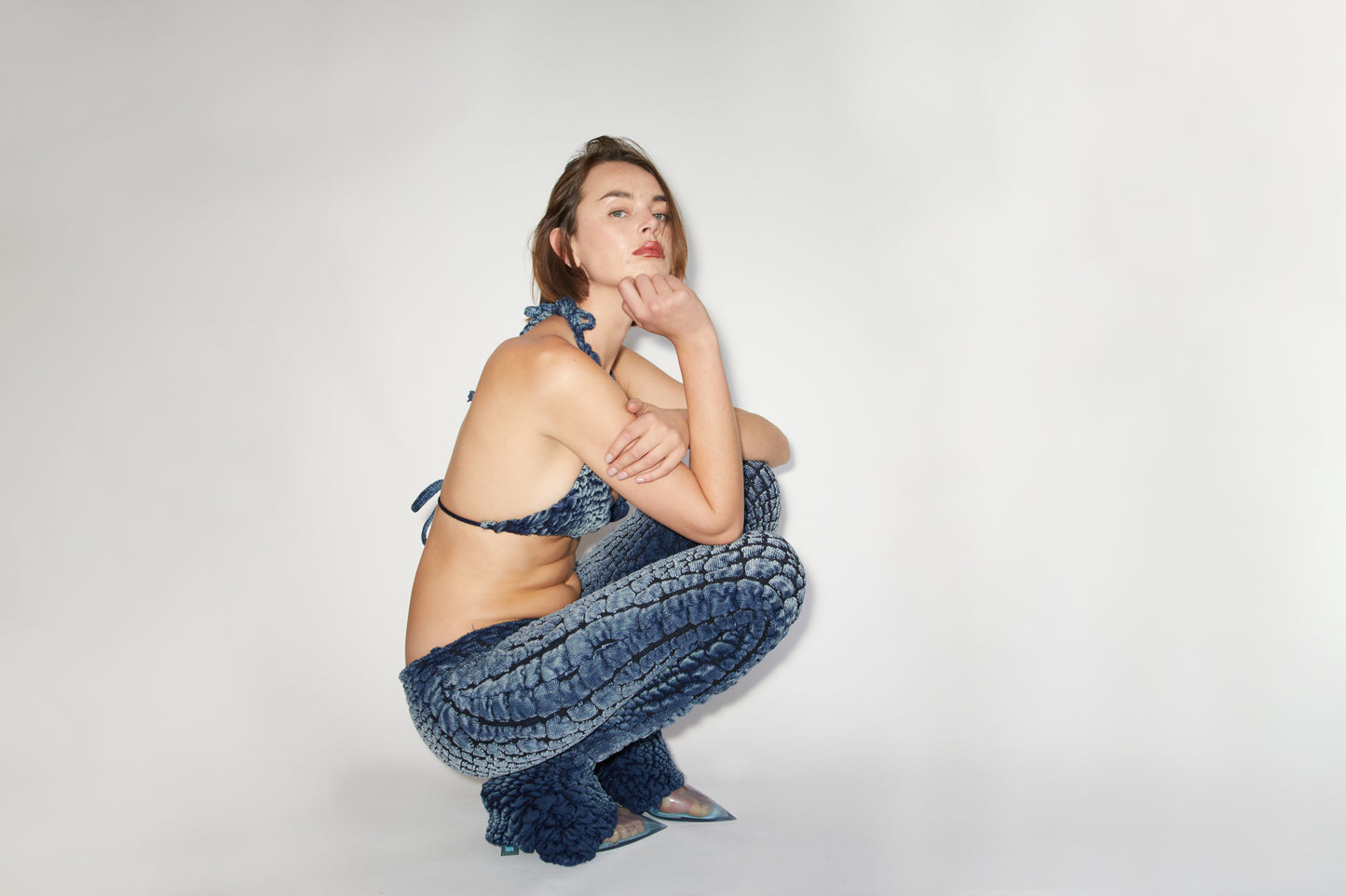 Bio Crocodile Flare Pants -- Shadow Wash