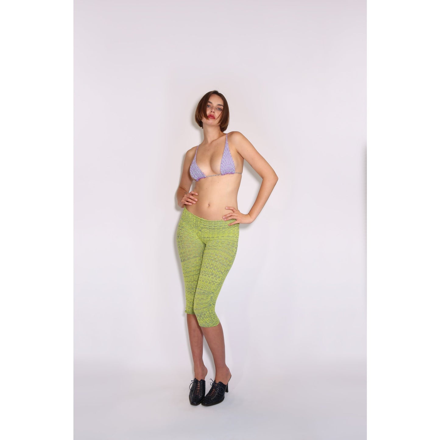 Neon Capris - Neon Yellow & Blue