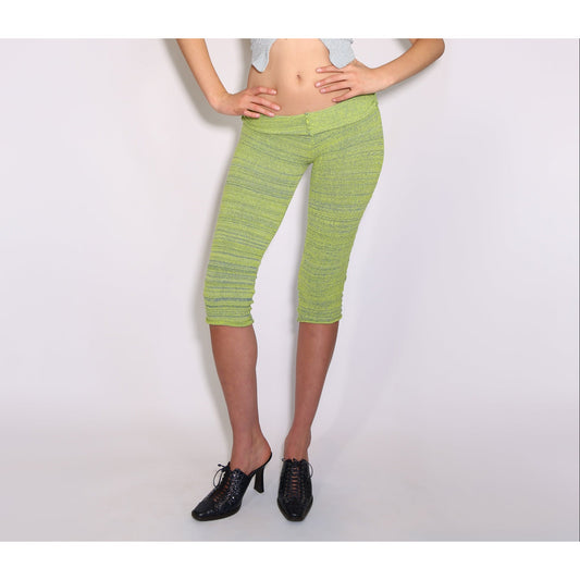 Foldover Capris - Neon Green