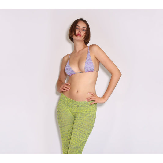 Checkered Bikini Top - Shimmer Baby Purple