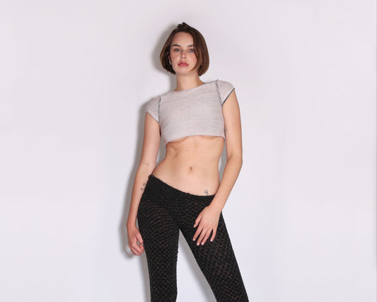 Reversible Cropped T Shirt - Pink & Black