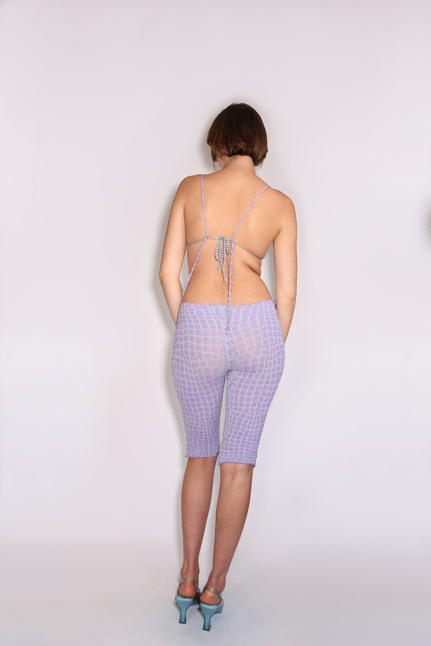 Crocodile Print Capris - Shimmer Baby Purple