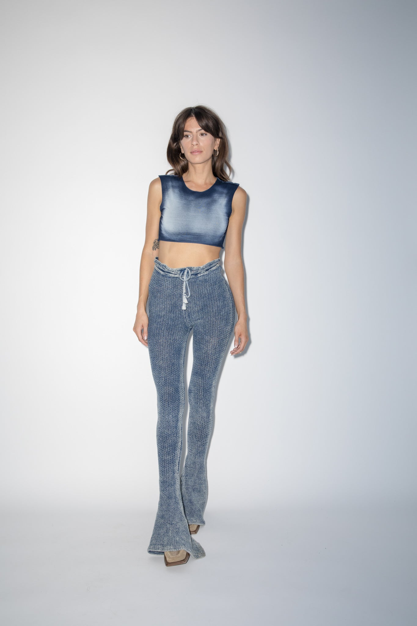 Snakeskin Flare Pants