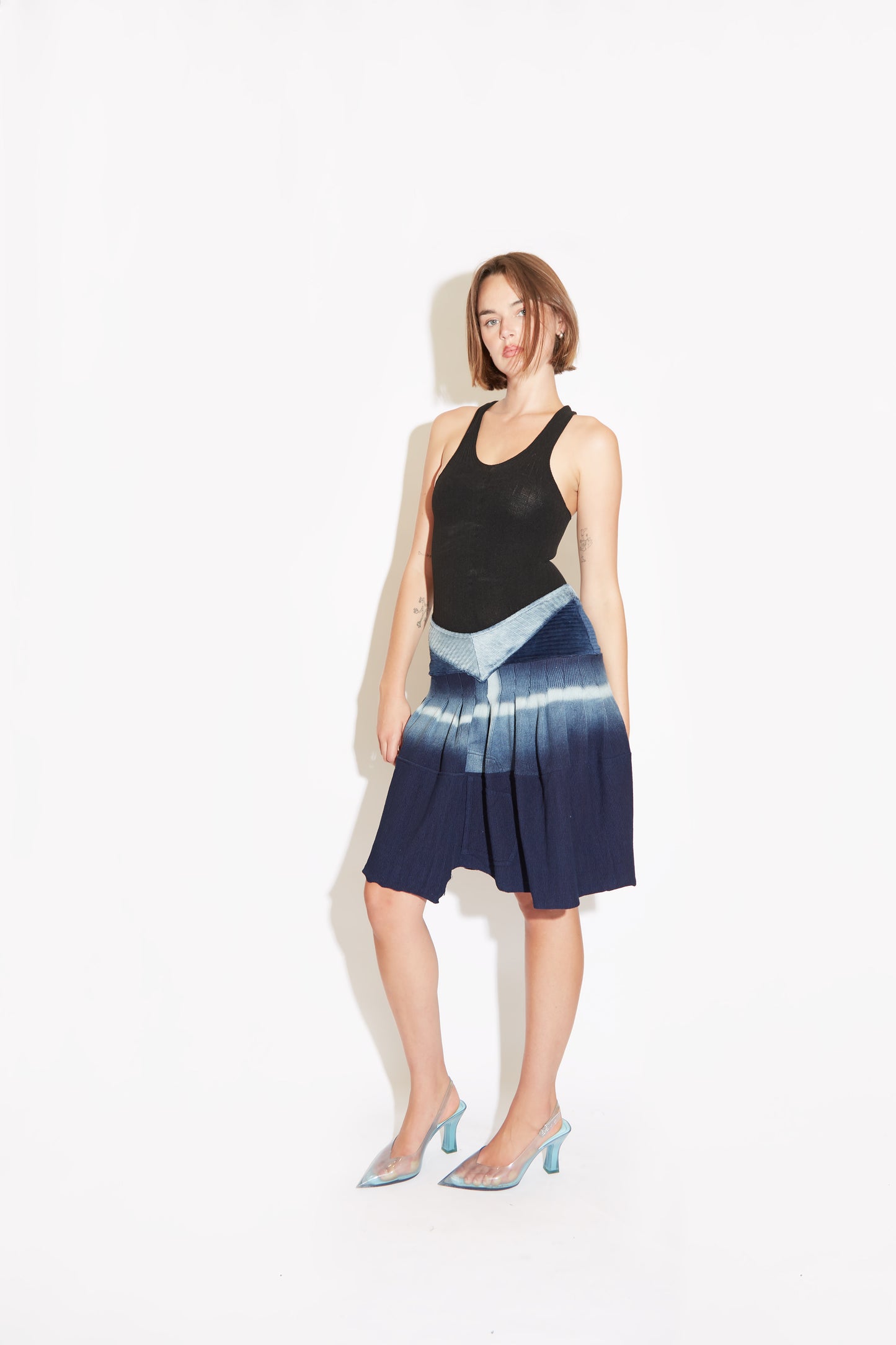 Upcycled Deadstock Pleated Skirt