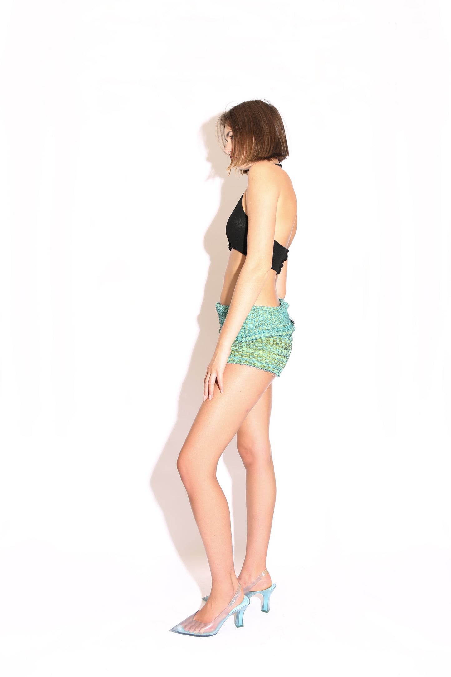 Foldover Micro Shorts - Green