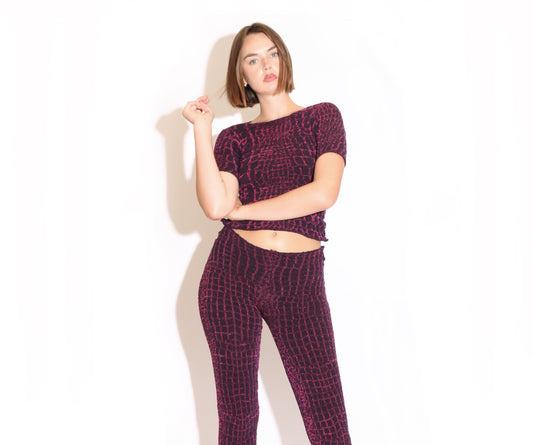 T Shirt - Purple and Pink Crocodile Print