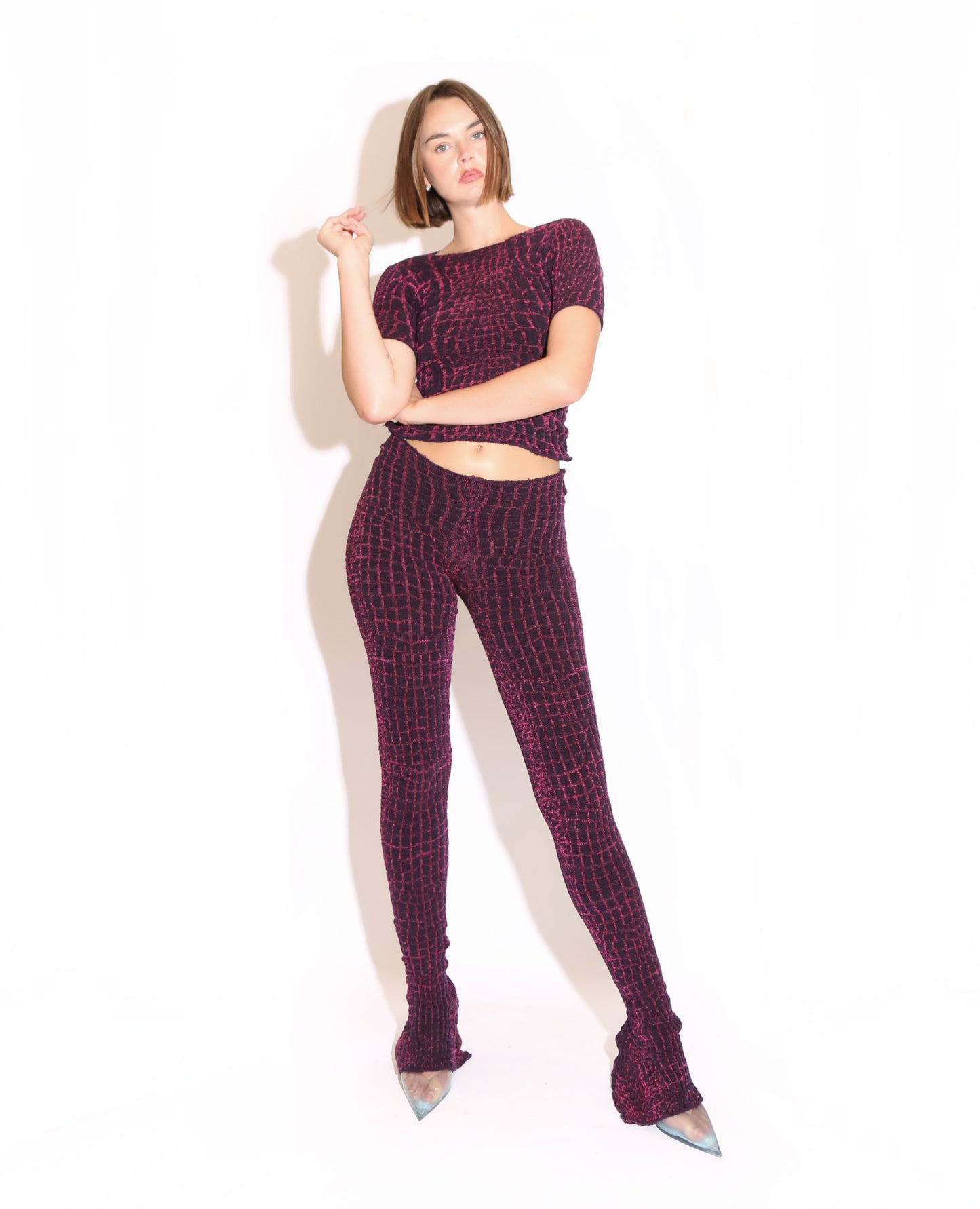 T Shirt - Purple and Pink Crocodile Print
