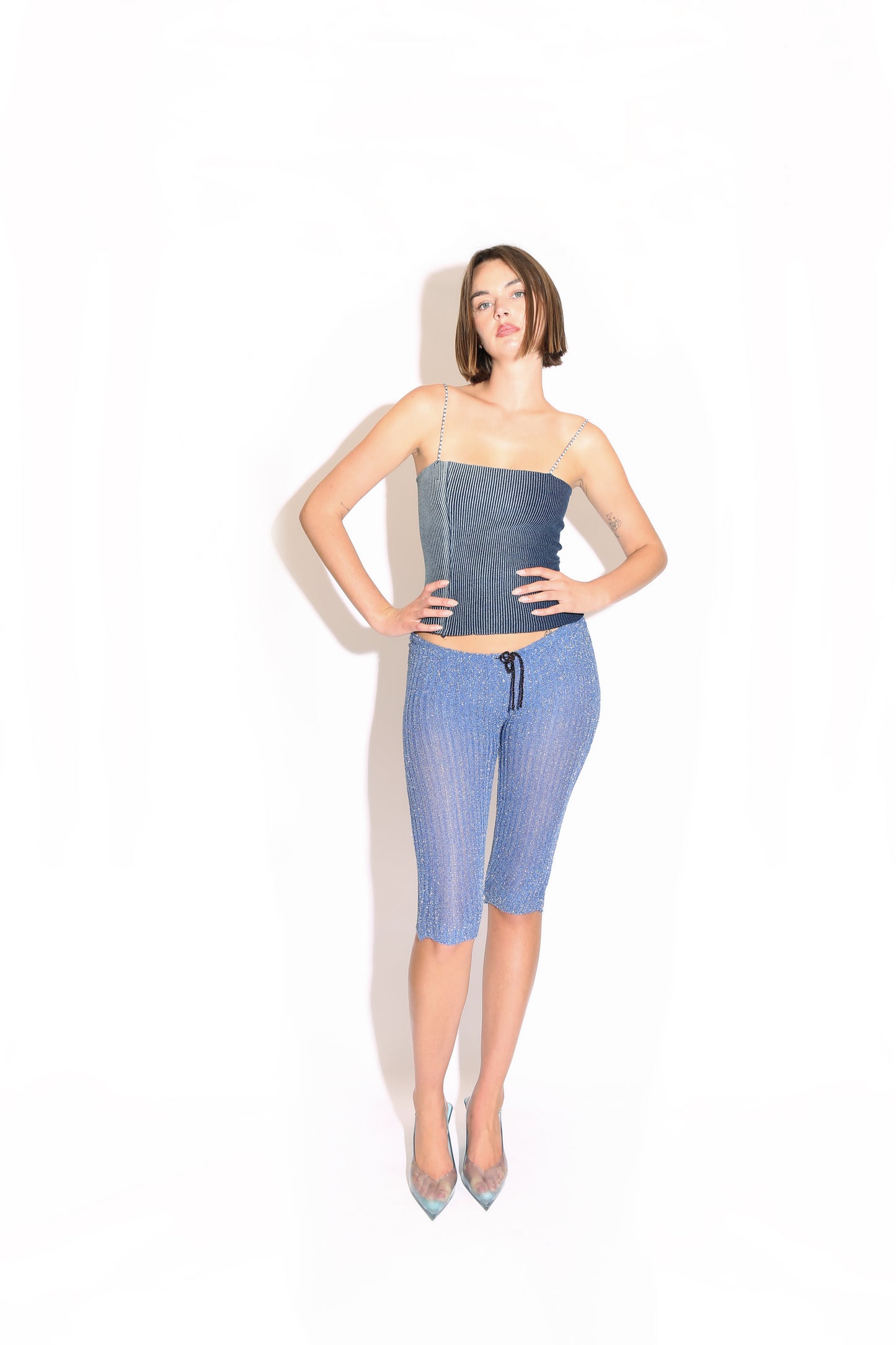 Capris - Sheer Shimmer Blue