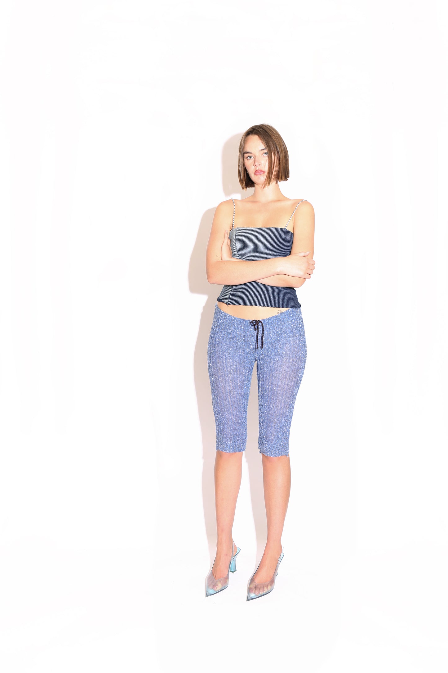 Capris - Sheer Shimmer Blue