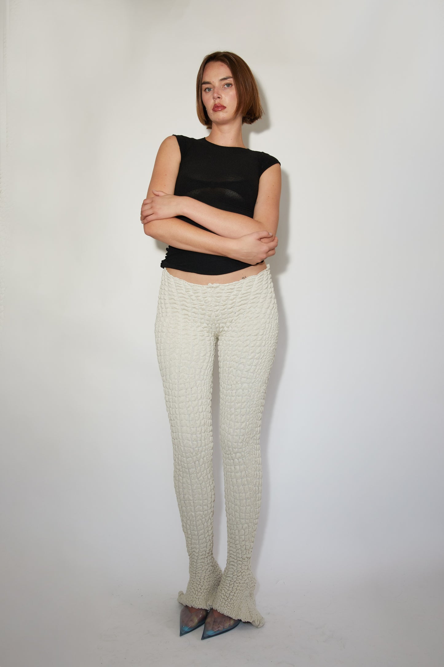 Bio-Crocodile Skin Flare Pants