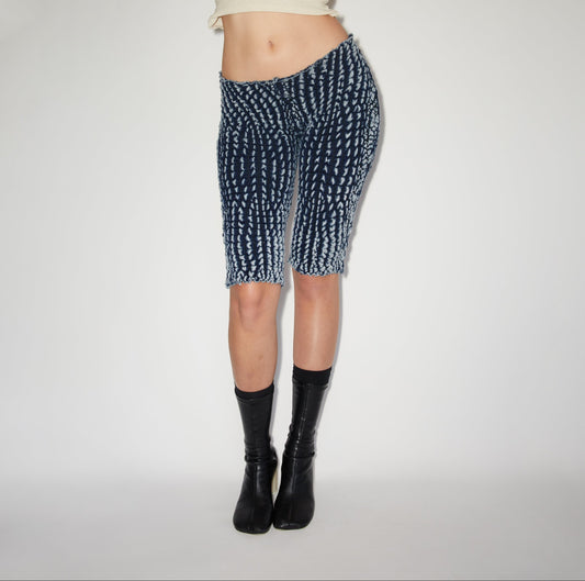 Bio-Crocodile Skin Capris -- Viper Indigo