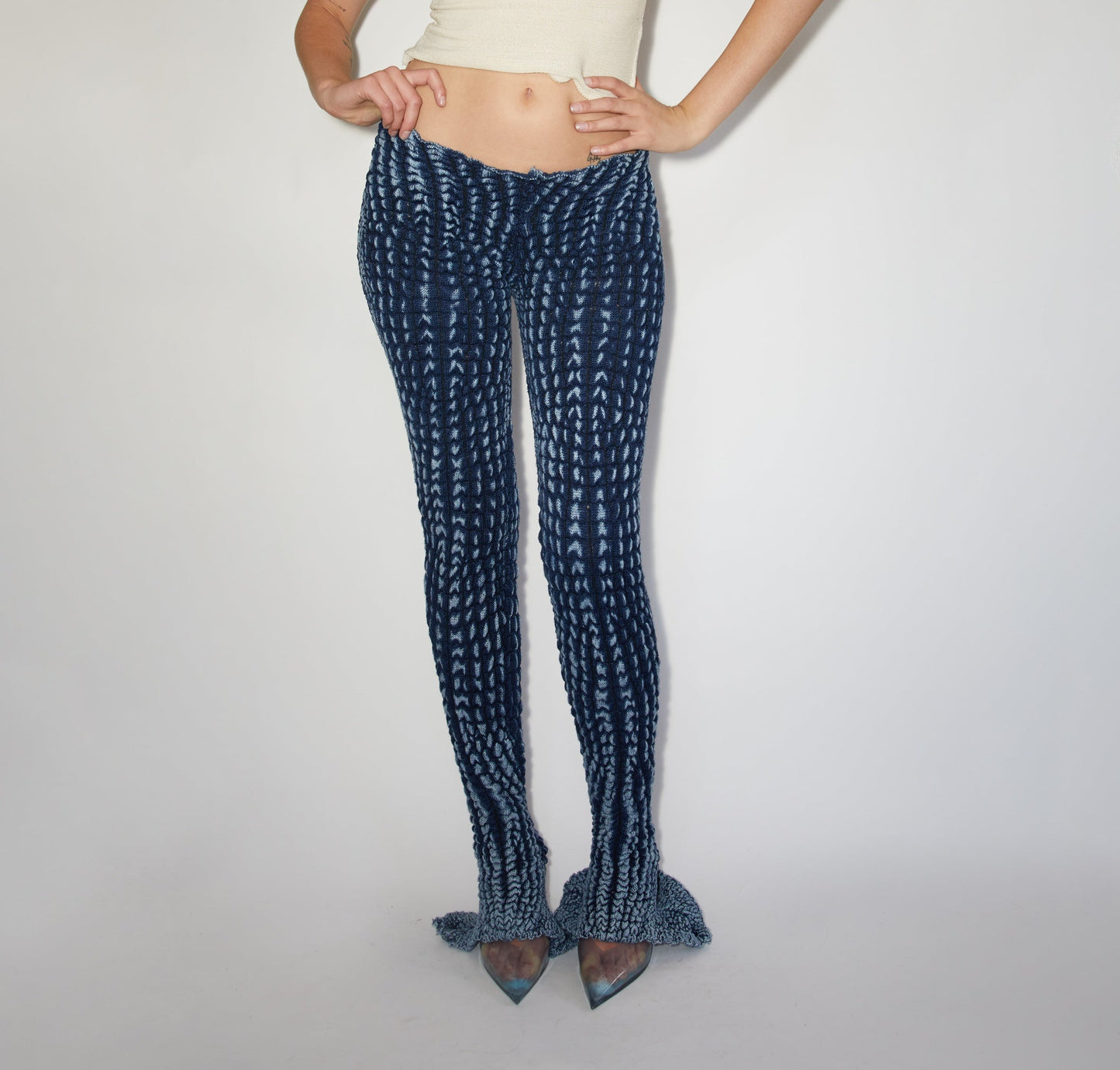Bio-Crocodile Skin Flare Pants