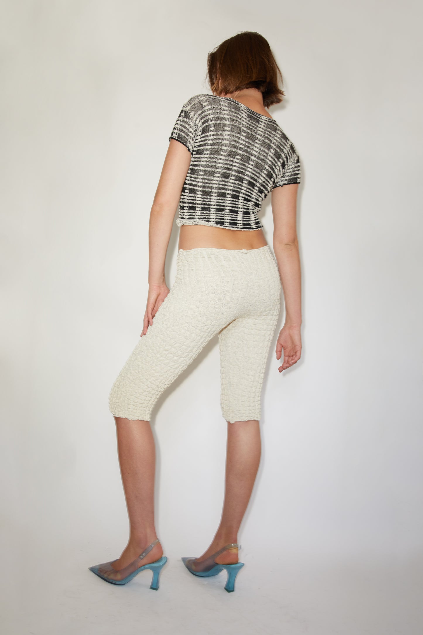 Faux Sheer Plaid T Shirt