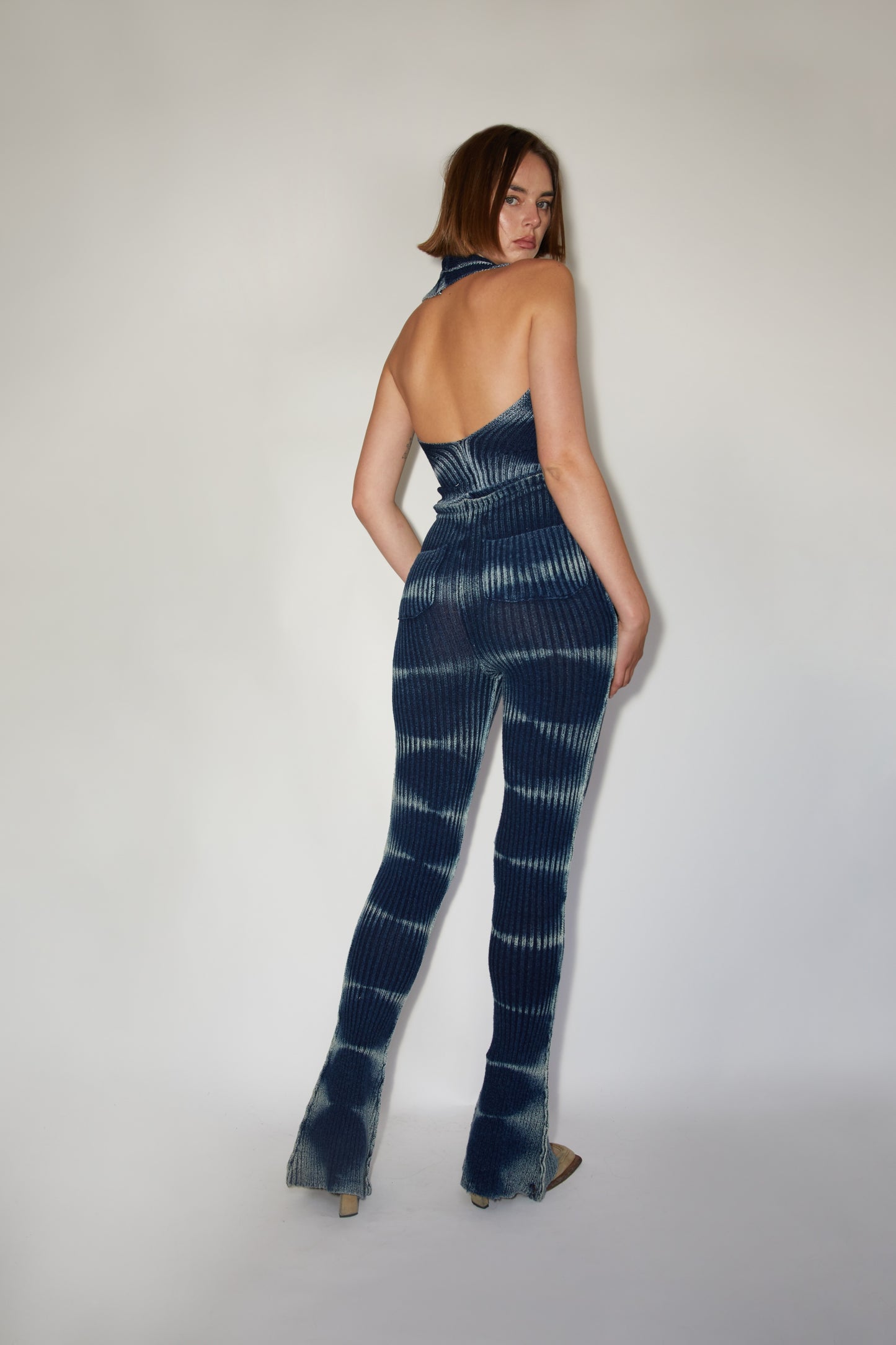 Halter Vest - Shibori wash
