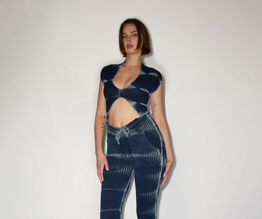 Halter Vest - Shibori wash