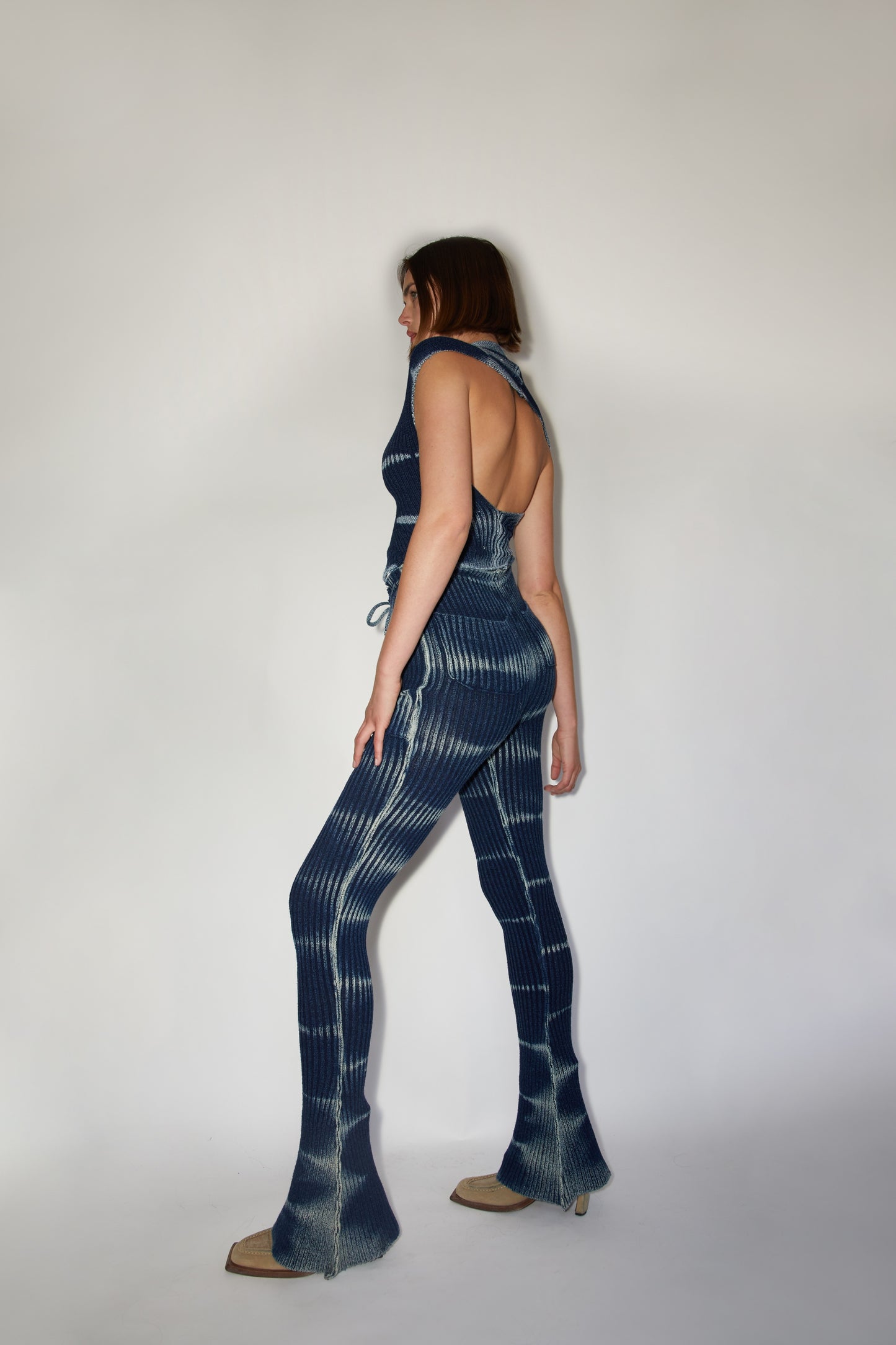 Halter Vest - Shibori wash