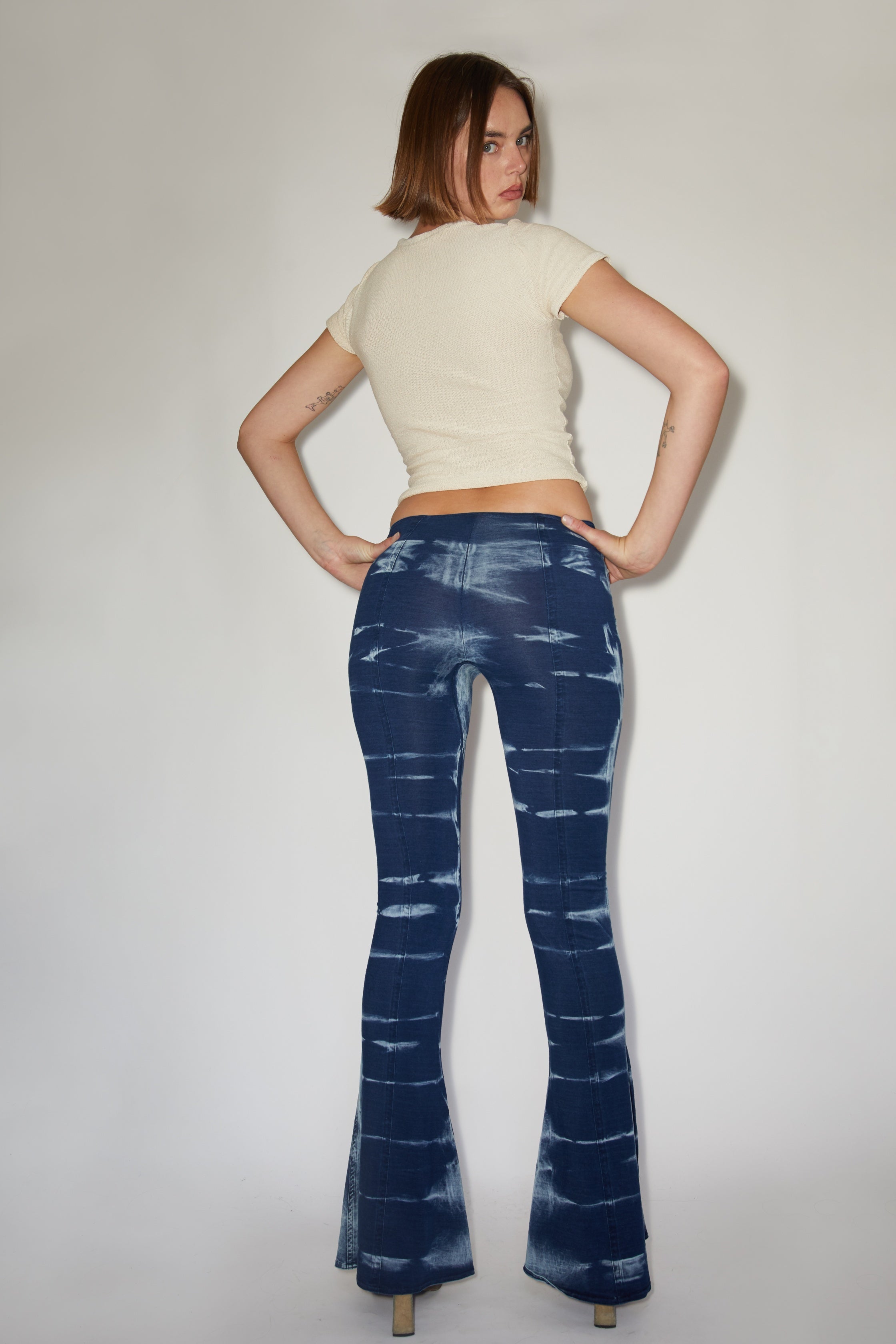 2020s Flare Pant - Shibori Wash – Knorts Knit Denim