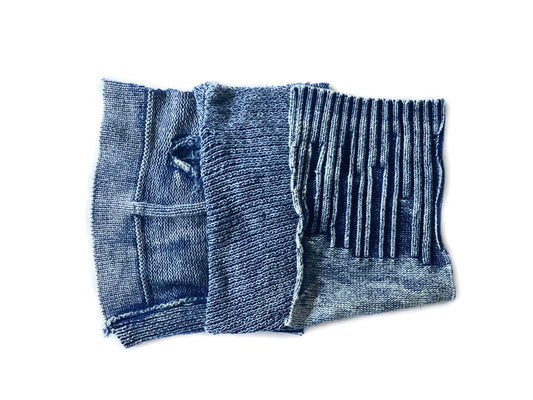 DIY Pre Cut Knit Denim Quilting Blocks