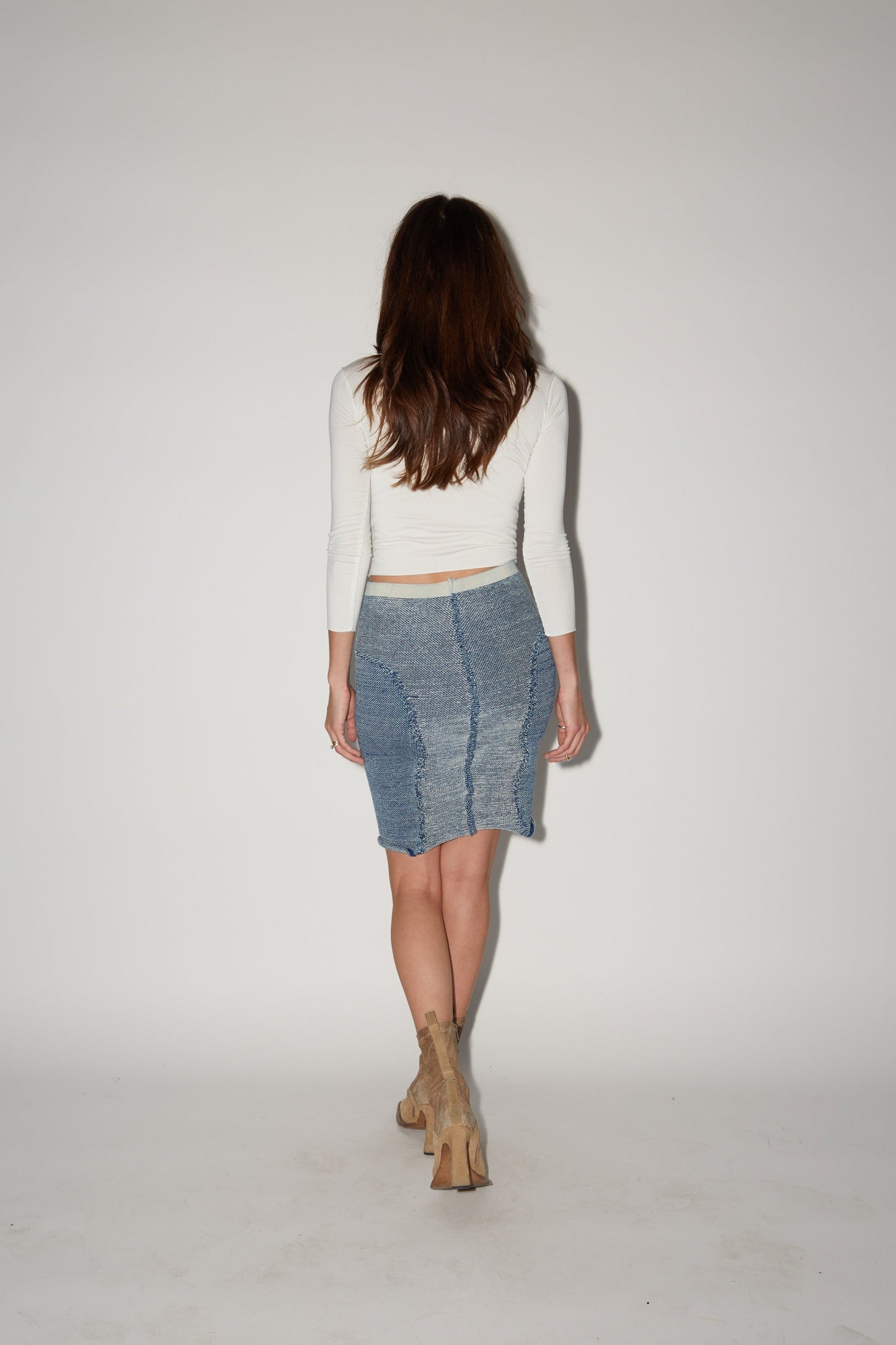Tweed Half Moon Midi Skirt