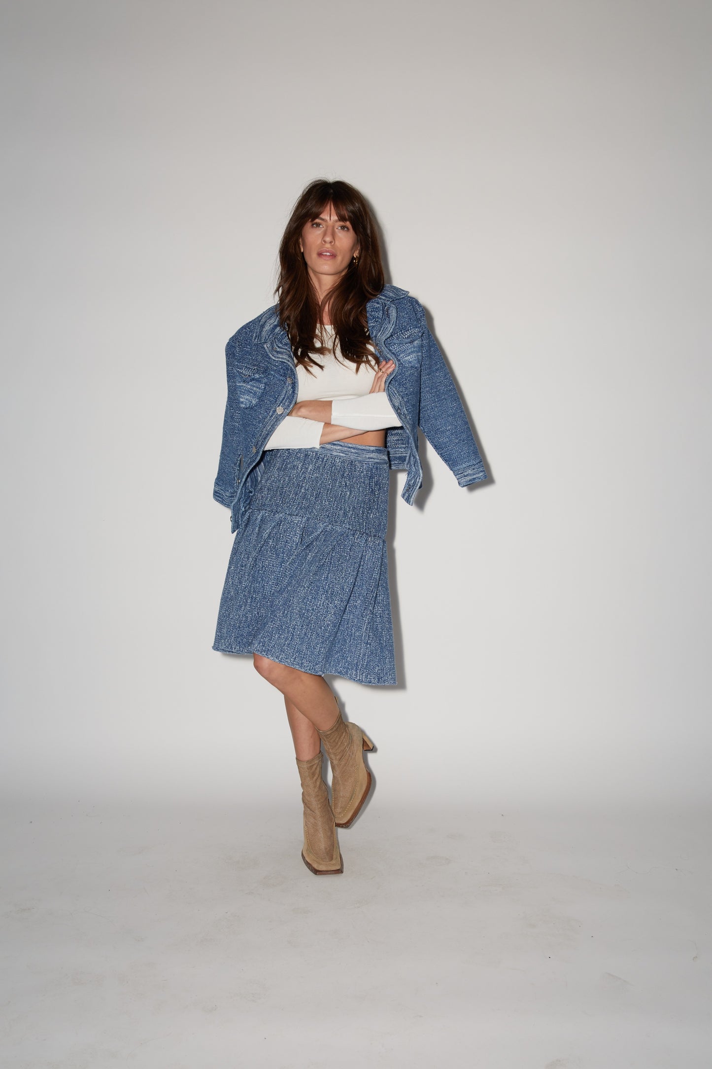 Tweed Pleated Guilty Skirt