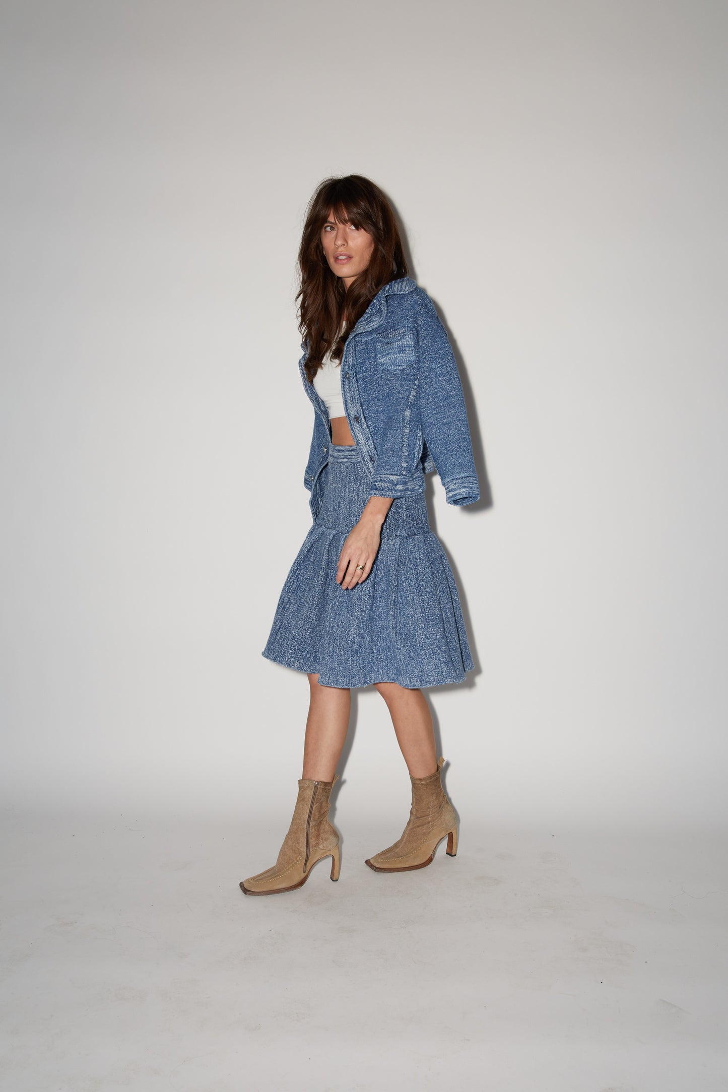 Tweed Pleated Guilty Skirt
